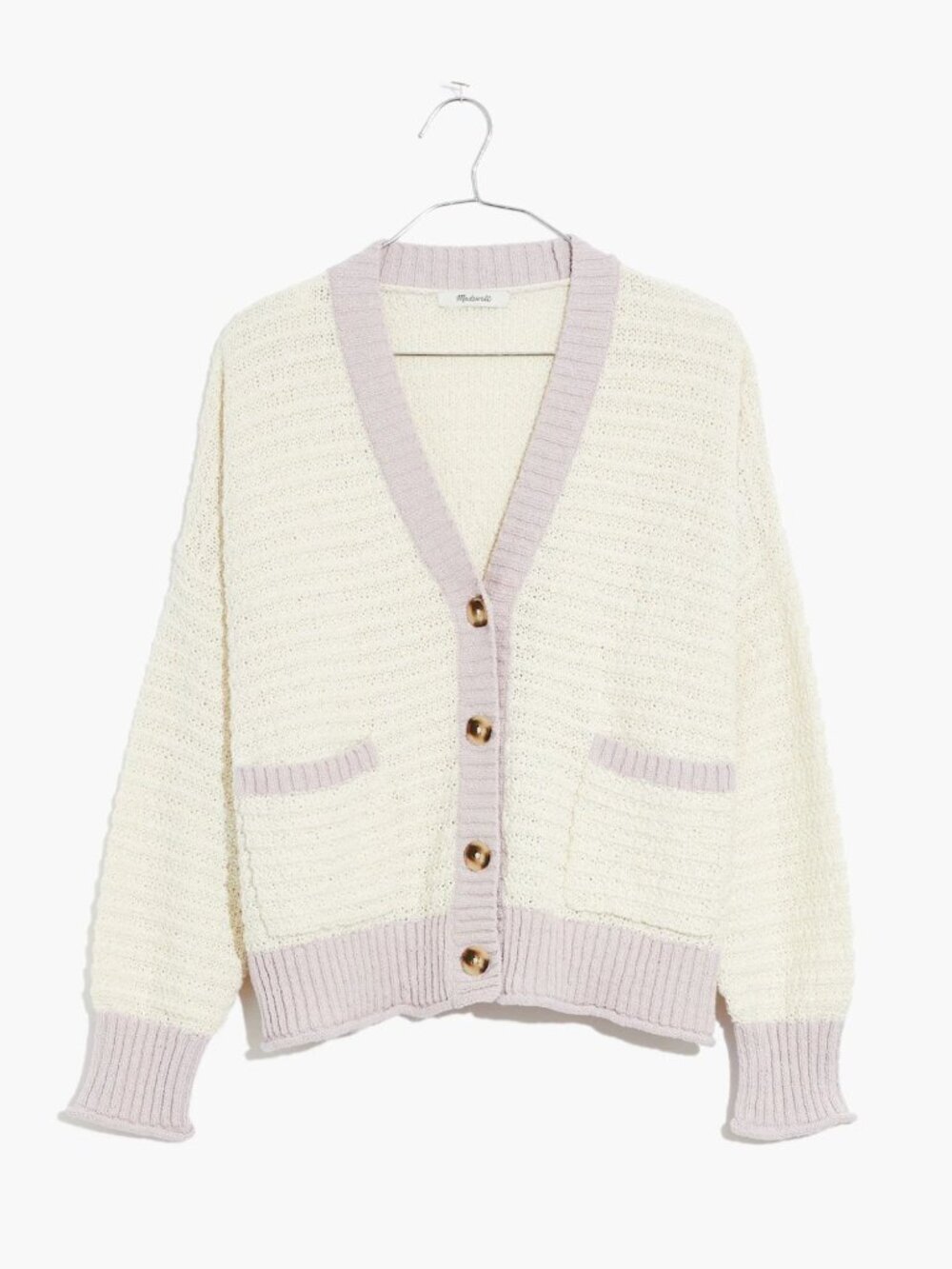 Madewell Women's Antique Cream Seabrook Cardigan Sweater Size Large 54391